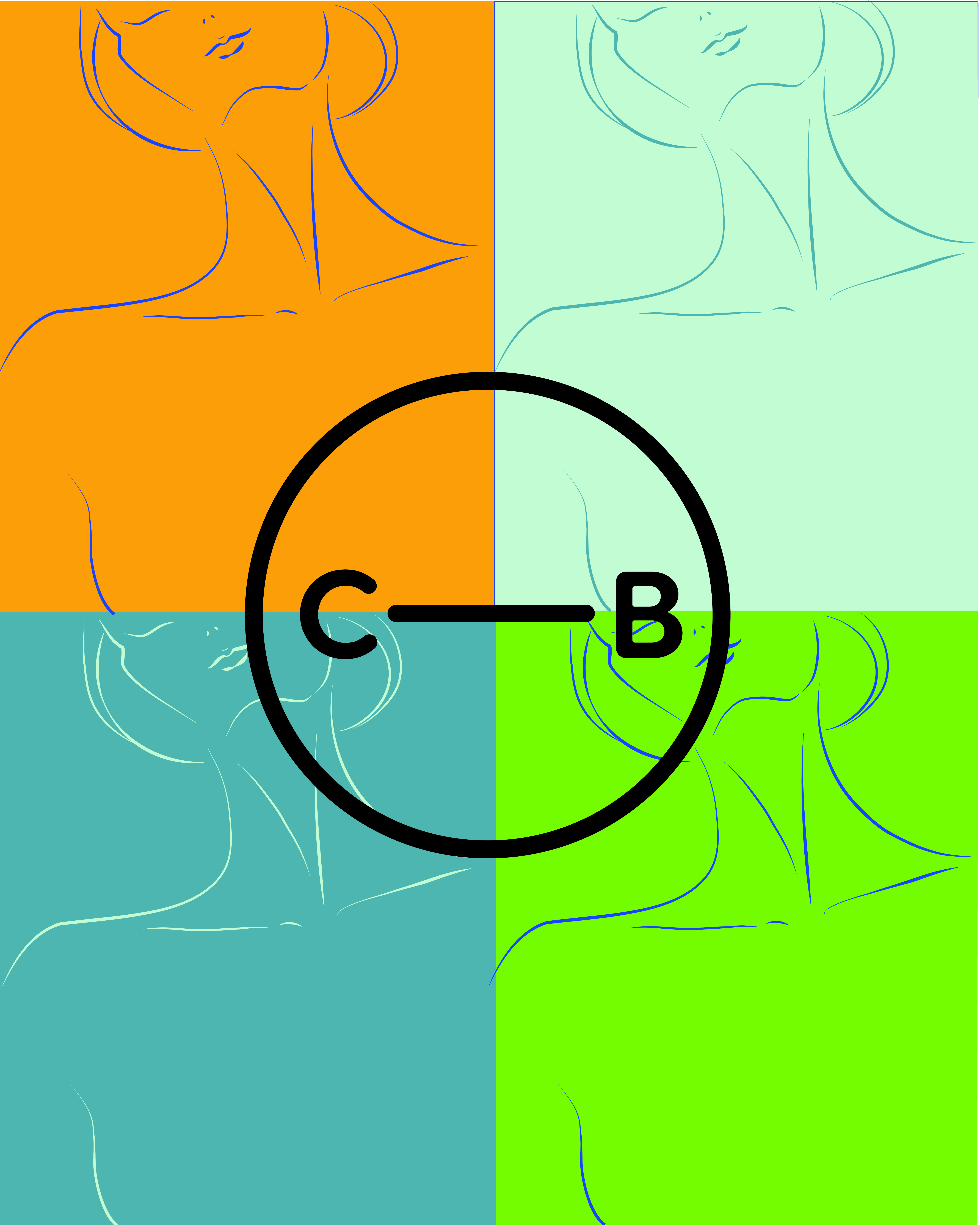 Culture of Bathe-ing poster 4 — four-quadrant identity with C-B logo